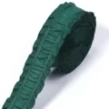 Dunkelgrüne plissierte Rüschenband-Rolle Detailaufnahme für Geschenkverpackung und Näharbeiten. - 5 Yards/Packung (2.5cm) / Dunkelgrün