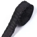 Schwarzes doppellinie plissiertes Rüschenband für Geschenkboxen Blumenstrauß und Kleidung. - 5 Yards/Packung (2.5cm) / Schwarz