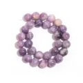 Natuurlijke paarse lepidoliet steen ronde losse kralen voor DIY armband sieraden maken. - Paars Mica / Diameter 12mm, Opening 1.2mm (Ongeveer 32 Stuks)