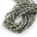 Naturstein ovale Perlen fuer DIY Schmuckherstellung Edelstein Armband Zubehoer neu - 8x6mm (ca. 45 Stk.) / Tianshan Blau