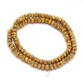 Faceted metallic golden abacus beads strand for DIY jewelry making accessories and crafts. - Vacuum Gold