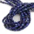 Natürliche Lapislazuli flache ovale Edelstein Lose Perlen Stränge für DIY Schmuck Herstellung. - 8x6mm (ca. 45 Stk.) / Lapislazuli