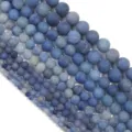 Matte blue aventurine gemstone beads for DIY handmade jewelry making and crafts design - Diameter 6mm (approx. 60 pcs) / Matte Blue Aventurine
