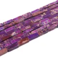 13x4mm Natürlicher Kaiserjaspis Rechteck Perlen DIY Handgemachte Schmuck Zubehör - 29 Stück/Packung / Lila