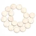 Perline di gemme piatte rotonde turchese bianco sciolte creazione di gioielli fai da te - Ovale piatto / Set da 30 / Bianco / 12mm