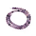 Natuurlijke lepidoliet paarse steen kralen ronde losse kralen DIY armband maken halffabrikaat - Paars Mica / Diameter 6mm Gat 0.8mm (Ongeveer 60st)