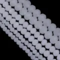 Perle di cristallo sfaccettate bianche per creazione di gioielli fai da te, accessori per bracciali - 100 Pezzi (4*3mm) / Giada Bianca