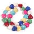 Perline cuore turchese colorate diy accessori gioielli variante cuore turchese - Cuore / 42 Pezzi/Confezione / Colorato / 10*9mm