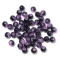 Close up details of purple and black crackle glass beads for DIY jewelry making and accessories. - 8mm (50 Beads) / Black Purple