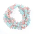 Perline di pietra naturale 8x5mm pietre irregolari sfuse per braccialetto fai da te accessori gioielli - 8*5mm (circa 220 pezzi) / Blu Lago Chiaro e Rosa