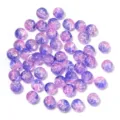 Two-color crackle glass round beads for DIY handmade jewelry, necklaces and bracelets making accessories. - 8mm (100 Pieces/Strand) / Purple Pink