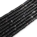Perline distanziatrici in agata nera perline sciolte cilindriche accessori gioielli fai - 4mm (160 Pezzi) / Agata Nera