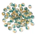 Detailed shot of crackled glass beads, dual-tone DIY jewelry making accessories for crafts. - 8mm (50 Beads) / Dunhuang Style