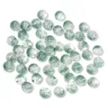 Close-up of green crackle glass beads, perfect for DIY handmade jewelry and craft accessories. - 8mm (100 Pieces/Strand) / Army Green/White
