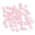 Close-up detail of pink crackle glass beads, perfect for DIY handmade jewelry crafting. - 8mm (100 Pieces/Strand) / Pink/Yellow