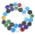 Colorful millefiori glass beads strand flat round DIY bracelet necklace jewelry making accessories - Circle Flat Bead / 6mm (Approx 60 Pieces)