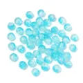 Close-up detail of light blue cracked glass beads, showing unique crackle texture for DIY. - 8mm (50 Pieces) / Blue & White