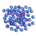 Close-up detail of blue and purple crackle glass beads for DIY jewelry making accessories. - 8mm (50 Pieces) / Deep Blue Purple