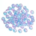 Close-up of dual-color crackle glass beads, perfect for DIY jewelry making and handmade crafts. - 8mm (50 Beads) / Light Blue Purple