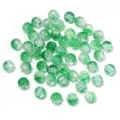 Green crackle glass round beads for DIY handmade jewelry necklace earrings crafting accessories. - 8mm (50 Pieces) / Verdant