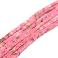 Pink Imperial Jasper rectangular column beads 13x4mm DIY jewelry making gemstone strand - 29 Pieces/Pack / Pink