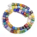 Colorful millefiori glass cube beads strand for DIY handmade jewelry making necklaces bracelets. - Square Bead / 4x4mm (Approx 90 Pieces/Pack)