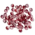 Two-color crackle glass round beads detail, perfect for DIY handmade jewelry accessories. - 8mm (50 Beads) / Dark Plum Purple