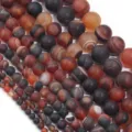 Perline di agata smerigliata naturale, perline rotonde striate per gioielli fai da te variante - Agata Sogno Smerigliata