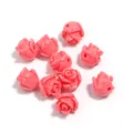 Perline di corallo imitazione a forma di rosa rosa per braccialetti fai da te creazione di gioielli. - Rosa rosa scuro
