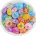 Colorful crackle glass round spacer beads for DIY jewelry making, bracelets, and necklaces. - 50 Pieces / Mixed Color Crackle Quartz