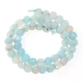 Light blue faceted agate gemstone beads strand for DIY handmade jewelry making accessories - Size 8mm Hole Diameter Approx 1.2mm (Approx 45 Pieces) / Faceted Light Blue Banded Agate