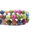 Mehrfarbige Naturstein Kristall Perlen Armband DIY Schmuckherstellung Halbfertige Abstandsperlen - Turmalin
