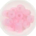 Pink glass round spacer beads for DIY jewelry making, bracelet and necklace accessories. - 50 Pieces / Two-tone Pink