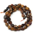 Cuentas de piedra natural ojo de tigre irregulares DIY pulsera collar fabricación de joyas - Diámetro Aprox. 5-10mm Agujero Aprox. 0,8mm / Aprox. 45 Piezas/Paquete / Ojo de tigre amarillo irregular