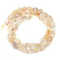 Hilo de cuentas de piedras preciosas ovaladas irregulares de cristal natural para detalle DIY. - Diámetro Aprox. 5-10mm Agujero Aprox. 0,8mm / Aprox. 45 Piezas/Paquete / Citrina Irregular