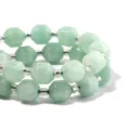 Braccialetto di perline distanziatrici in pietra preziosa sfaccettata verde variante DIY - Diametro 6mm Foro 0.6mm (Circa 45 Pz) / Giada Birmana