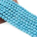 Natural blue lava stone round beads loose strand for DIY handmade bracelets and jewelry making. - 8mm / 42 Pieces/Pack / Light Blue