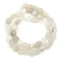 Cuentas de cristal de forma libre de piedra natural agate blanca DIY collar pulsera - Diámetro aprox. 5-10 mm, agujero aprox. 0.8 mm (aprox. 45 piezas) / Piedra de Luna Irregular