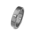 Detailed shot of polished black hematite ring band, smooth stone DIY jewelry accessory - Inner Diameter 17mm / Thickness 2.2mm / Width 6mm / Black