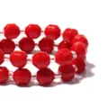 Perle sfaccettate rosse distanziatori fai da te bracciale accessori per gioielli - Diametro 6mm (Circa 45 Pezzi) / Pietra Rossa Sfaccettata