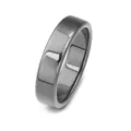 Close up of smooth black hematite ring band, polished arc surface jewelry accessory detail - Inner Diameter 19mm / Thickness 2.2mm / Width 6mm / Black