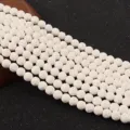 White lava rock stone beads natural volcanic round loose beads for DIY jewelry making abc - 8mm / 42 Pieces/Pack / White
