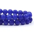Dunkelblaue Kristall Edelstein runde Perlen lose DIY handgemachte Armband Kette Zubehör - Optimierter Kyanit