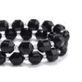 Bracciale con perline di cristallo sfaccettate nere doppio strato accessori fai da te - Diametro 6mm (Circa 45 Pezzi) / Onice Nero Sfaccettato