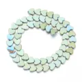 Heart hematite loose beads electroplated flat arc detail DIY jewelry accessories strand. - 8mm (Approx. 58 Pcs) / Heart Green Light