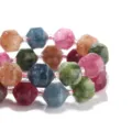 Perle di pietre preziose sfaccettate multicolori accessori per gioielli fai da te - Diametro 6mm (Circa 45 Pezzi) / Falsa Tormalina Sfaccettata