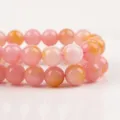 Naturstein Kristall Perlen Armband Variante, rosa und gelbe runde Abstandhalter für DIY Schmuck. - Behandelter Rosa Opal