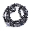 Perforierte Kristall Stein Splitter lose Perlen fur DIY Schmuckherstellung Design. - Schwarzgraue Katzenaugensplitter