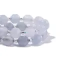 Perline di pietra blu sfaccettate bracciale multistrato accessorio gioiello variante - Diametro 6mm Foro 0.6mm (Circa 45 Pz) / Acquamarina