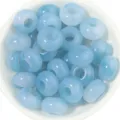 Light blue crystal glass round cookie beads for DIY jewelry making and craft items - 50 Pieces / Dark Blue Two-Tone